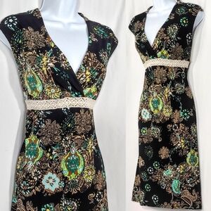 Y2k vintage paisley midi dress